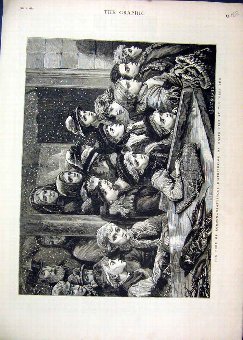 Print 1882 Poor London Distribution Fish West End 