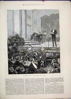 Print 1882 Price Wales Minnesingers Club Portsmout