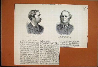 Print 1882 Royal College Music Morley Grove Portra