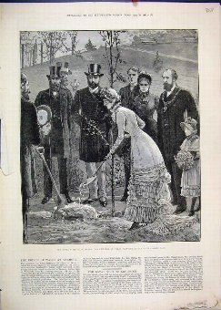 Print 1882 Royal Visit Leicester Princess Wales Oa