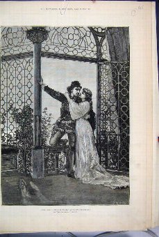 Print 1882 Scene Romeo Juliet Lyceum Theatre Fine 