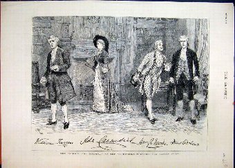 Print 1882 School Scandal Vaudeville Theatre Scree