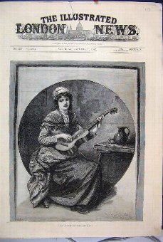 Print 1882 Song New Year Woman Music Victorian Fin