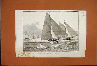 Print 1882 Yachting Season Three-Tonner Race Thame