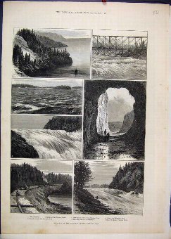 Print 1883 Canadian Pacific Railway Winnipeg River