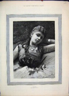 Print 1883 Portrait Haidee Seymour Beautiful Fine 