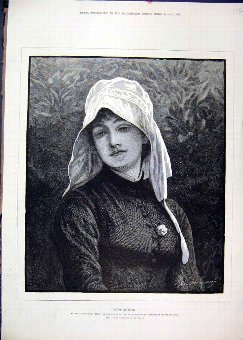 Print 1883 Portrait Phoebe Royal Academy Water Col