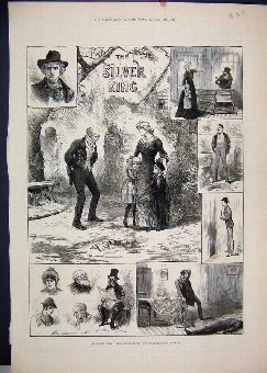 Print 1883 Silver King Scenes Princess Theatre Ske