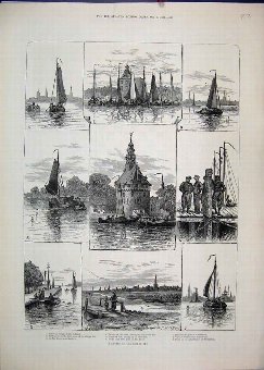 Print 1885 Cruise Zuider Zee Amsterdam Zuider Zee 