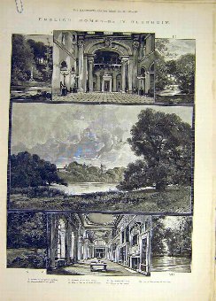 Print 1885 English Homes Blenheim Rosamond Well Ob