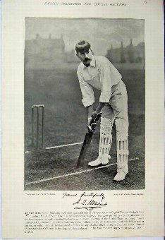 Print 1895 Cricket Sport Stoddart Fry Oxford Photo