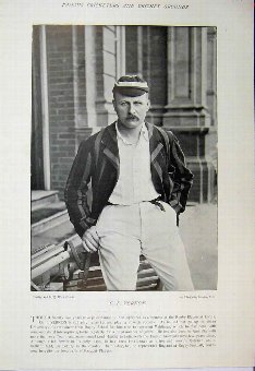 Print 1895 Cricket Sport Vernon Kitcat Photograph 