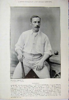 Print 1895 Cricket Sport Wardall Robert Thoms Phot