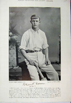 Print 1895 Cricket Sport Warner Frank Marchant Pho