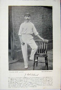 Print 1895 Cricket Whitehead Peel Sport Photograph