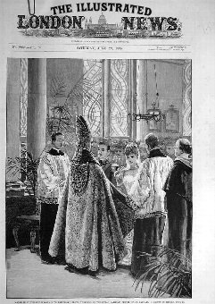 Print 1895 Marriage Duke D'Aosta Princess D'Orlean