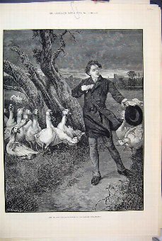 Print 1883 Village Roscius Private Theatricals Gee