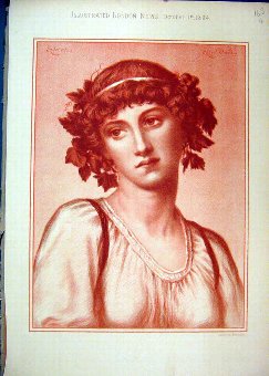Print 1884 Colour Beautiful Woman Leighton Brother