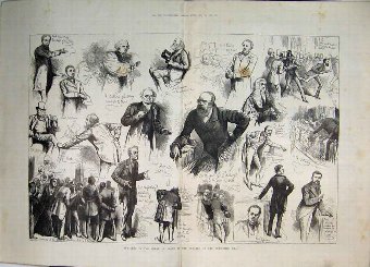 Print 1884 House Lords Sketches Debates Franchise 
