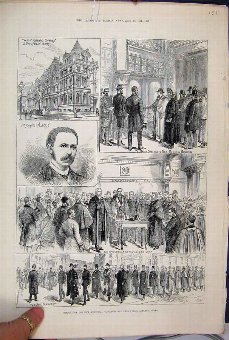 Print 1884 Municipal Building Public Library Leeds