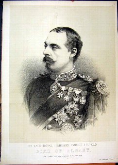 Print 1884 Portrait Royal Highness Prince Leopold 