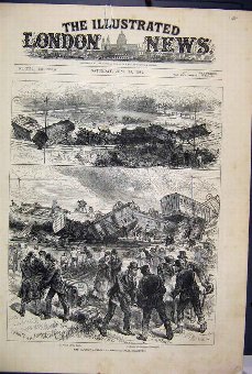 Print 1884 Railway Accident Downton Salisbury Wrec