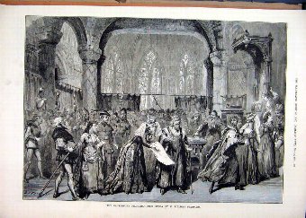 Print 1884 Scene Caterbury Pilgrims New Opera Stan