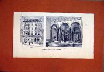 Print 1884 Scottish Conservative Club Edinburgh En