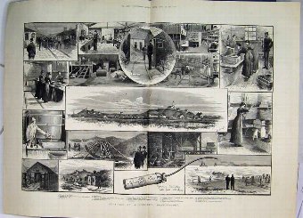 Print 1884 Sketches Dynamite Manufactory Nitric Ac