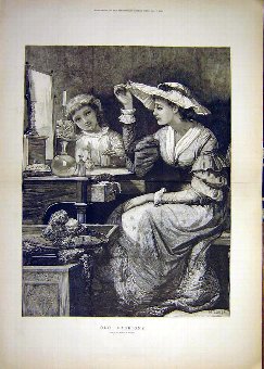 Print 1885 Old-Fashion Walker Lady Child Hat 01T79