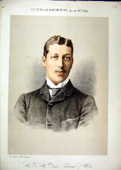 Print 1885 Portrait Prince Edward Wales 38MAR1