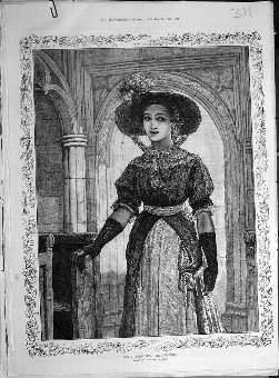 Print 1885 Squire'S Daughter Lady Woman Walker Fin