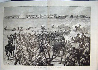 Print 1885 War Soudan Attempt Town Metammeh Camel 