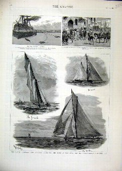 Print 1885 Yachts Genesta Puritan International Ch