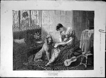 Print 1886 Berkley Wandering-Thoughts Lady Hound L