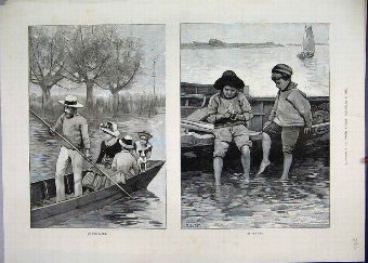 Print 1886 Family Driver Children Sea Beautiful 26
