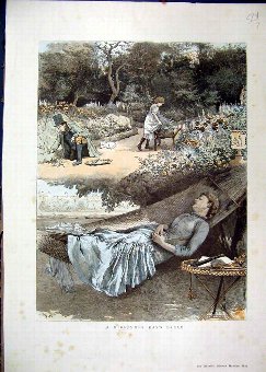 Print 1886 Midsummer Days Dream Woman Sleeping Ham