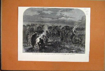 Print 1886 Prussian Provision Train Field Camp Sad