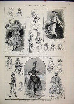 Print 1887 Burlesque Sultan Mocha Strand Theatre D