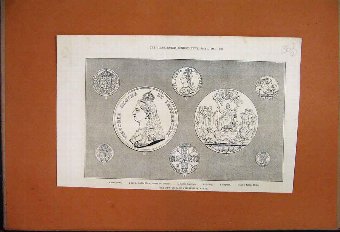 Print 1887 Coinage Jubilee Medal Half-Crown Shilli