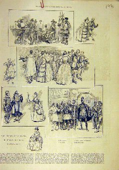 Print 1887 Maske Flowers Gray'S-Inn Hall Dance Orc