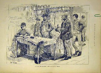 Print 1887 Register Unemployed Office Chelsea Peop