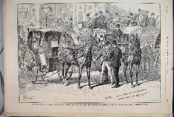 Print 1888 Ellimans Embrocation Horse Carriage Men