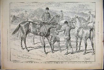 Print 1888 Horses Men Riding Countryside Ellmans L