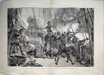 Print 1888 Lord Howard Ark Royal Ship Spanish Arma