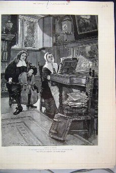 Print 1888 Man Woman Music Piano Faith Freedom Vic