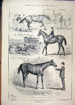 Print 1888 Middle Park Plate Horse Racing Grand St