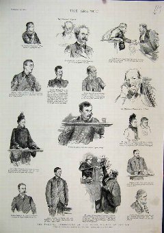 Print Ref.857 1888 Parnell Commission Royal Courts