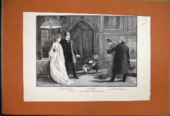 Print 1888 Scene The Monks Room Globe Theatre Erne