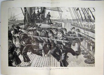 Print 1888 War Training Ship Mercury Ryde Bluejack